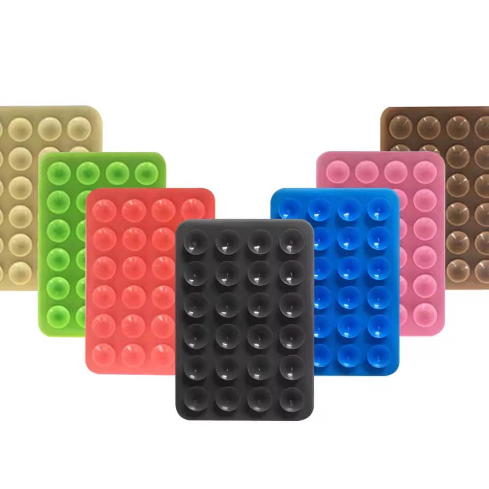 Factory spot high quality mobile phones silicone suction cup 24 square arc single grain sucker silicone sucker