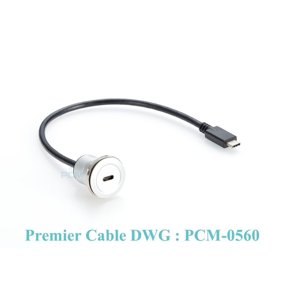 USB 3.1 Type-C USB-C male to female Panel mount Extension Cable, USB-C USB3.1 chassis mount flush mount Extension Cable