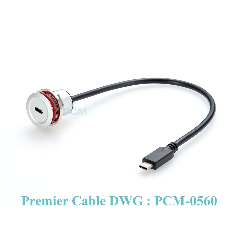 USB 3.1 Type-C USB-C male to female Panel mount Extension Cable, USB-C USB3.1 chassis mount flush mount Extension Cable