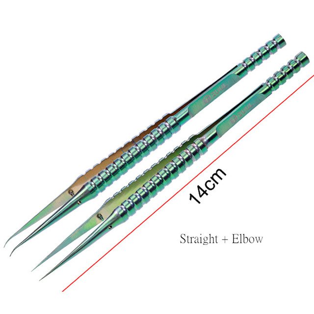 2UUL High-precision Titanium Alloy Ultra-precision Curved Tweezers For Mobile Phone Motherboard Repair Precise Wire Jump