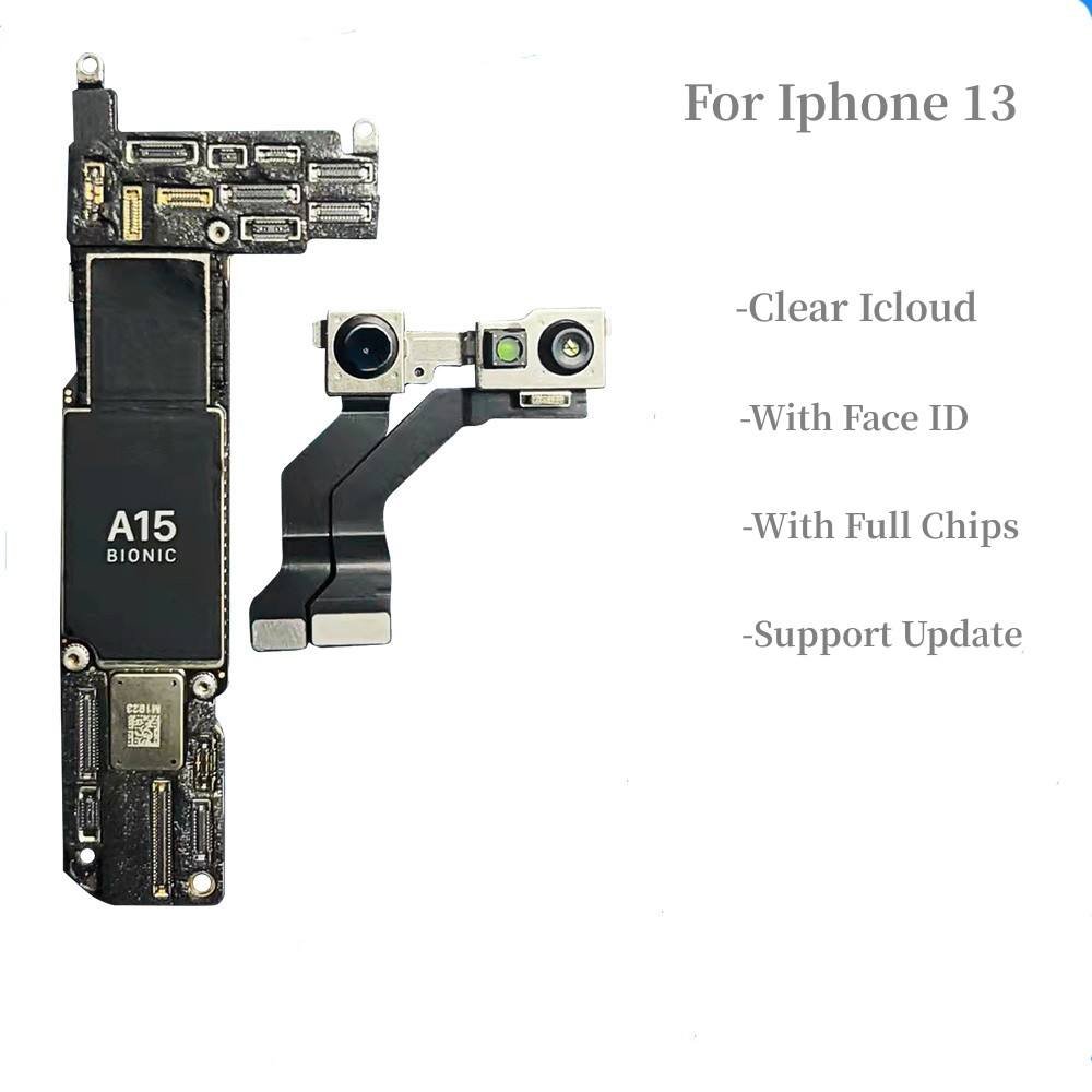 Full Working For iPhone 13 mini 13pro Max Motherboard With Face ID 64GB 128GB 256GB Logic board 100% Original Unlocked Mainboard