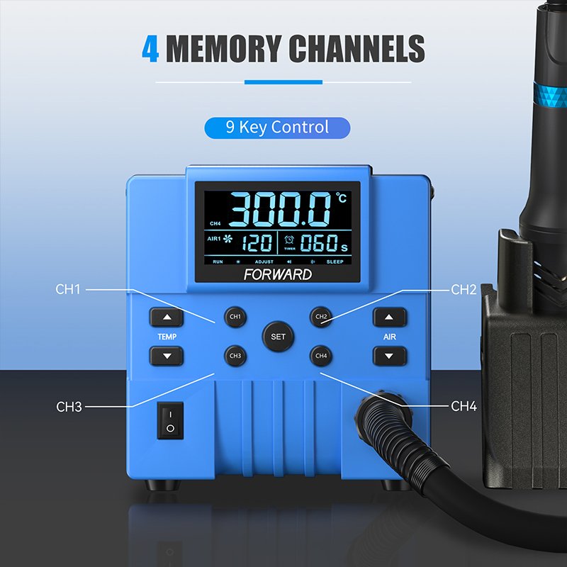 FORWARD 2024 New Good Quality Temperature Control Heating Demolition Welding Hot Air Gun for Mobile Phone Repair FW-BF01