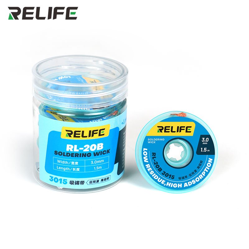 RELIFE RL-20B Desoldering Wire Strong Cleaning Low Residue For Mobile Phone PCB Tin Remover Welding Repair 5pcs/pack