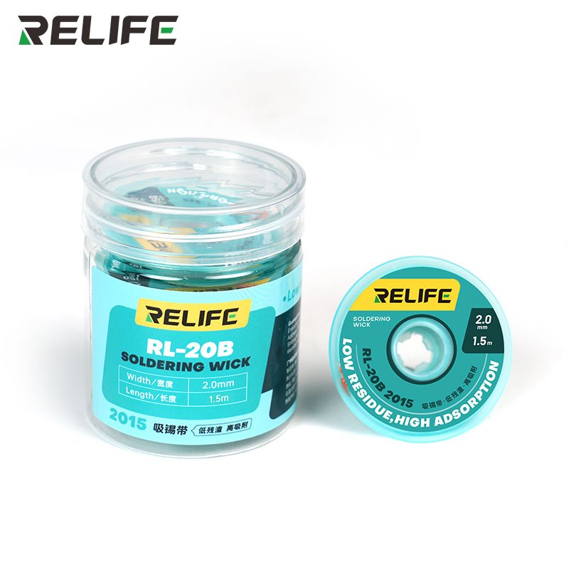 RELIFE RL-20B Desoldering Wire Strong Cleaning Low Residue For Mobile Phone PCB Tin Remover Welding Repair 5pcs/pack