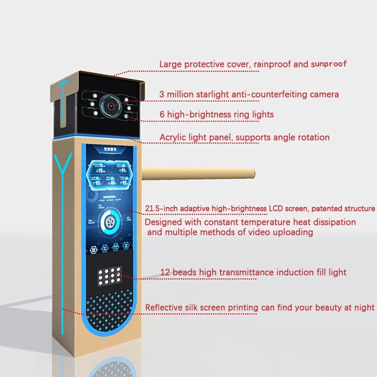 Unattended Multi-Language License Plate Recognition Lcd Barrier All-In-One Machine Lpr Self-Service Payment Parking System