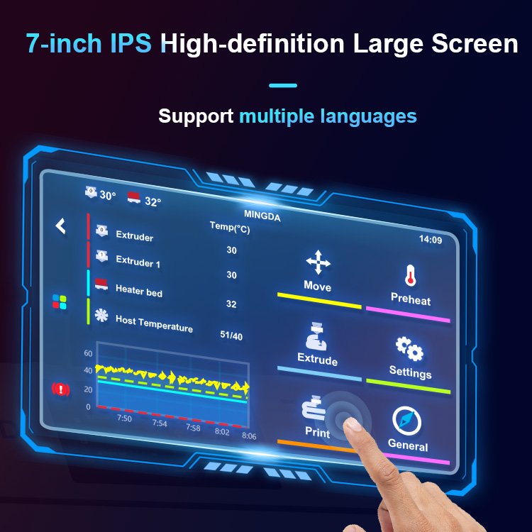 MD-400D mingda auto leveling high speed special idex printer for mobile phone impresoras 3d de planillas ortopedicas