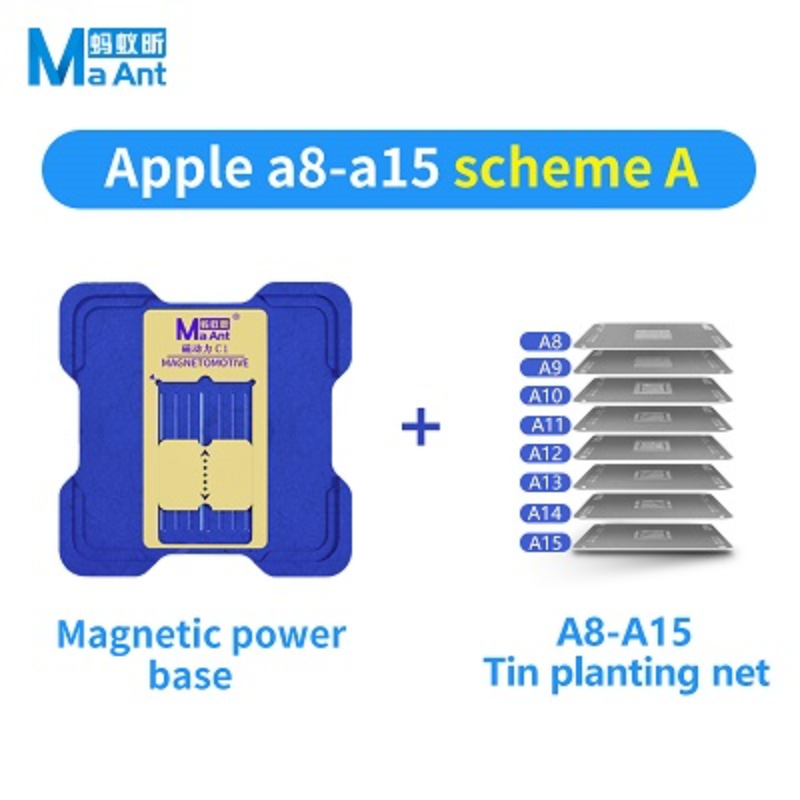 Magnetic Reballing MaAnt BGA Stencil Platform for iPhone A8-A16 Motherboard Tin Planting Platform