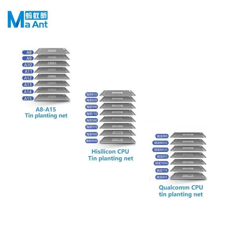Magnetic Reballing MaAnt BGA Stencil Platform for iPhone A8-A16 Motherboard Tin Planting Platform
