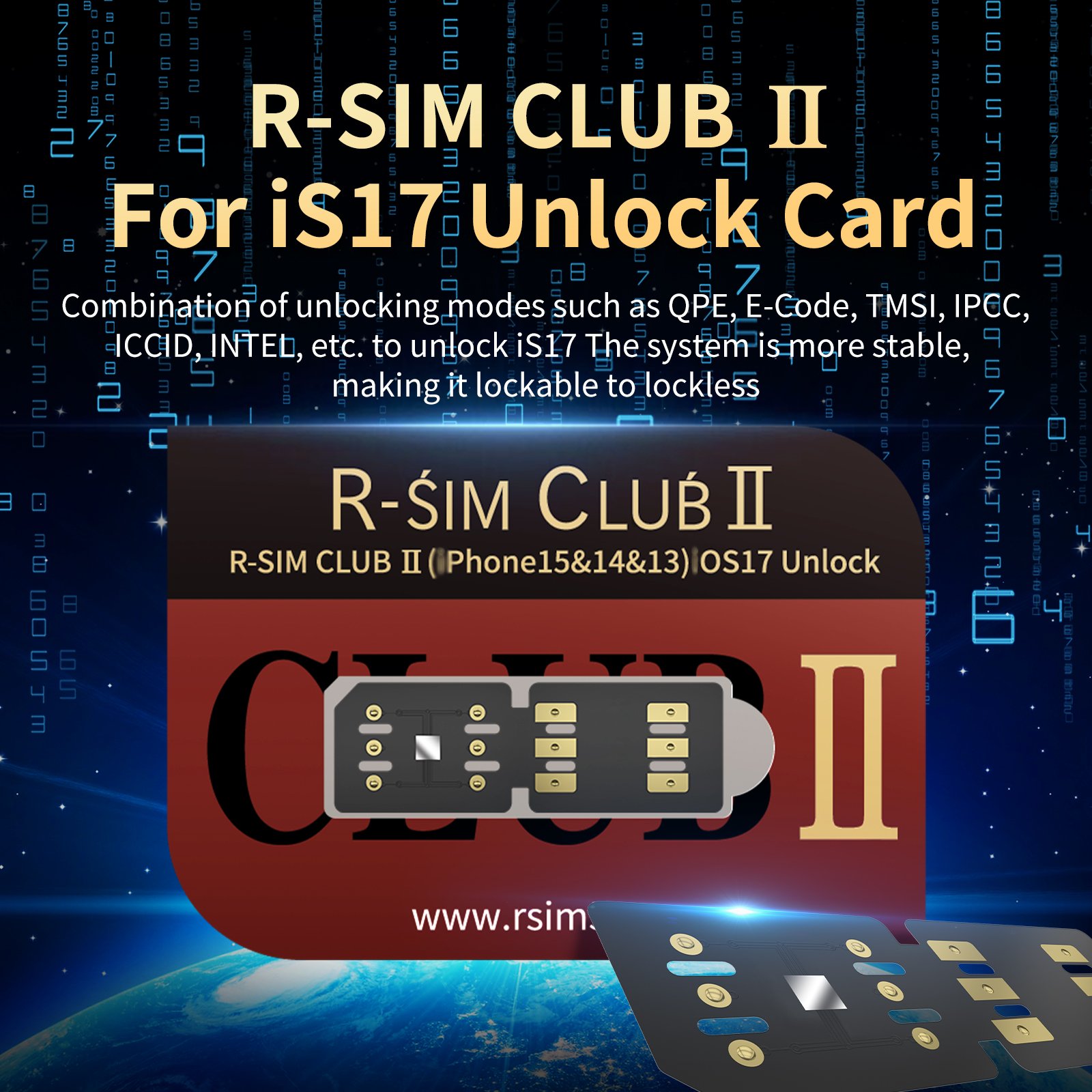 R - SIM CLUB 2 stable version iS17 unlock card, compatible iP full range models, suitable for mobile phone iPhone15 Pro Max / 15