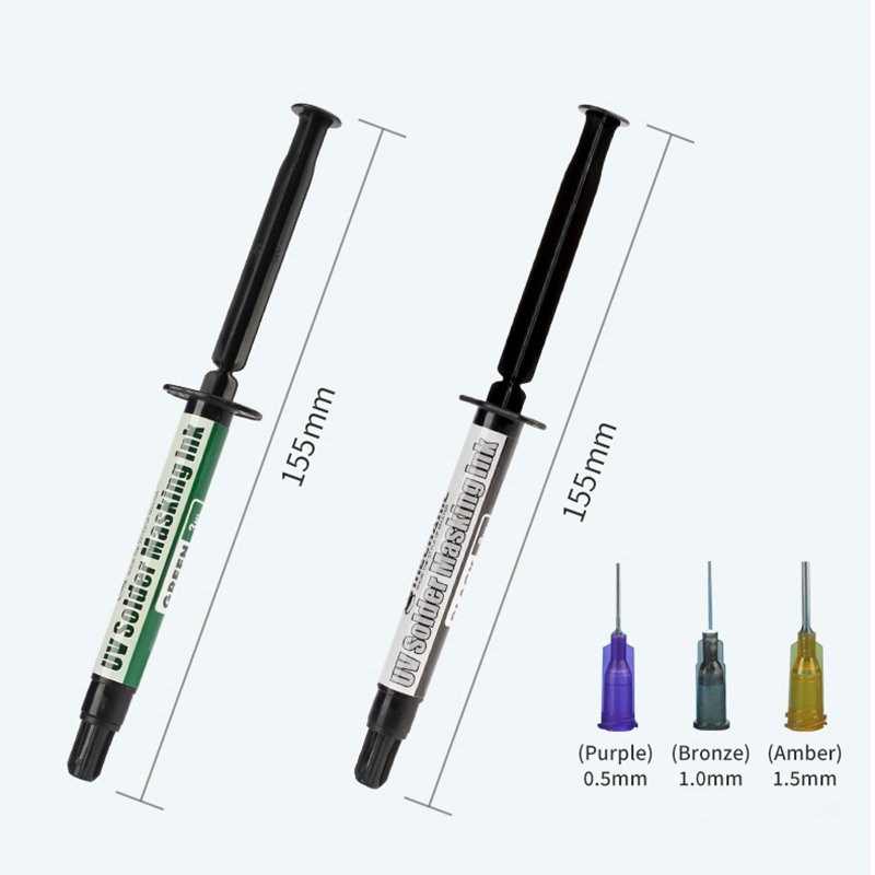 MECHANIC 3CC UV Solder Mask Ink Black Green Welding Oil With Needles for BGA PCB Motherboard Paint Prevent Corrosive Arcing