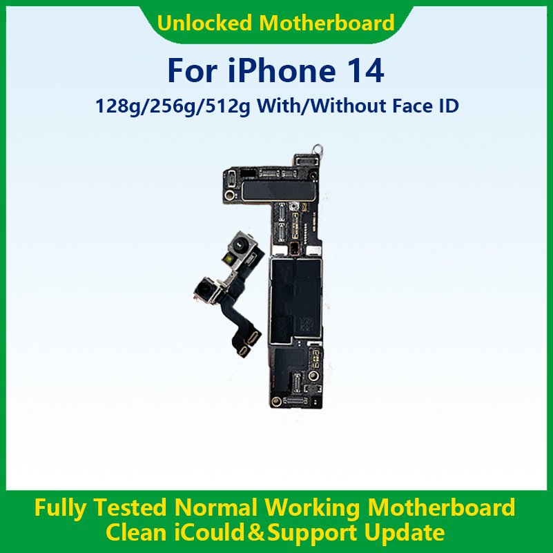 Full Working For iPhone 14 Pro Motherboard With Face ID 28GB 256GB 512GB Logic board 100% Original Unlocked Mainboard