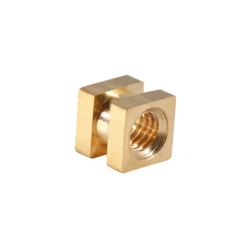 Injection Molded Chamfered Grooved Female Thread Copper Stud Hot Melt Square Head Brass Insert Nut For Plastic Housing