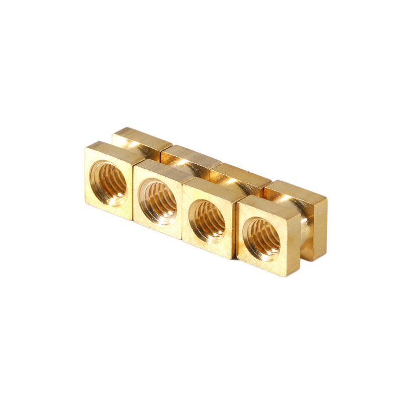 Injection Molded Chamfered Grooved Female Thread Copper Stud Hot Melt Square Head Brass Insert Nut For Plastic Housing
