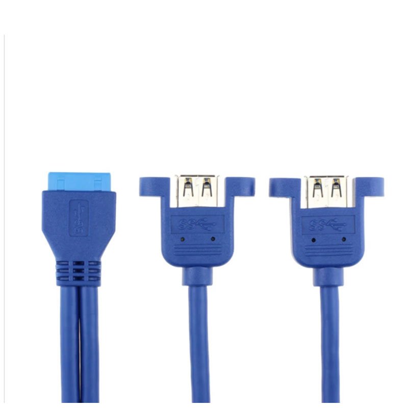 free sample two dual USB 3.0 A female panel mount to 20pin female power motherboard cables
