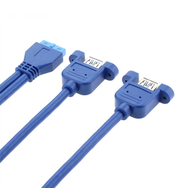 free sample two dual USB 3.0 A female panel mount to 20pin female power motherboard cables