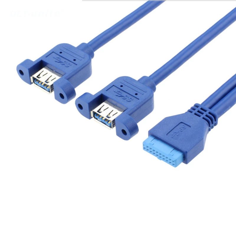 free sample two dual USB 3.0 A female panel mount to 20pin female power motherboard cables
