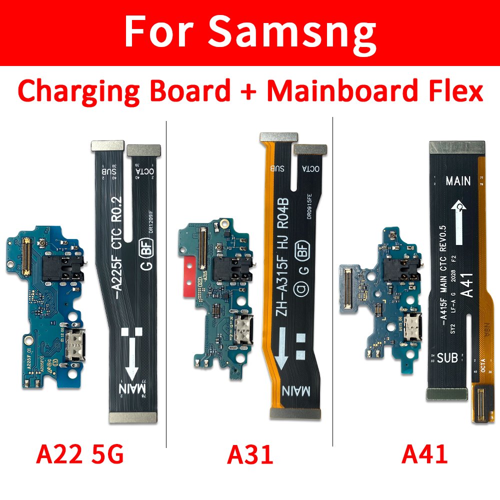 Wholesale motherboard For Samsung A21 A31 A41 A22 4G 5G charging port Connector Main Flex Cable charging ports for mobile phones