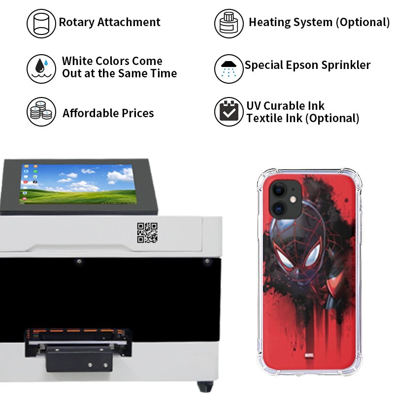 Lingya A4 UV Printer Mobile Cover Wood Acrylic Inkjet UV Printer A4 for Cup Printing Phone case printer