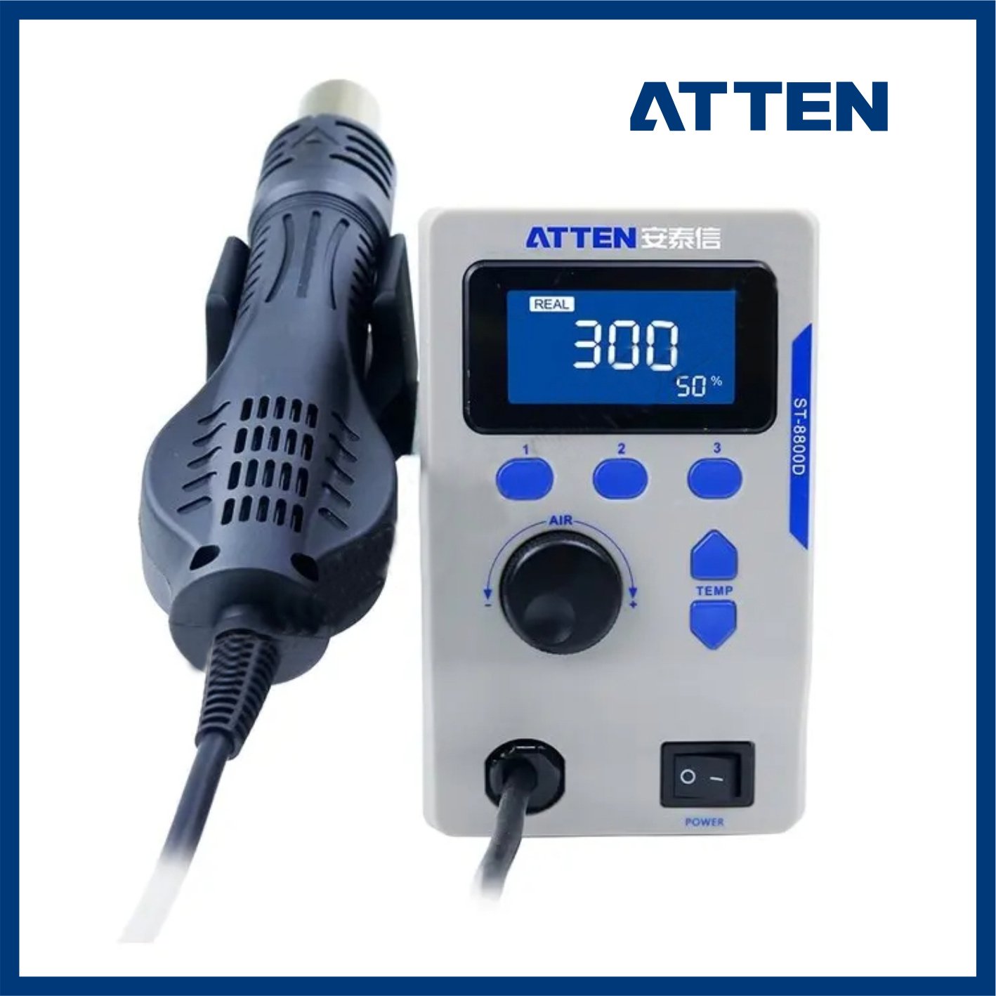 Top Quality Atten St8800d 800w 110v 220v Digital Hot Air Rework Station With 4 Nozzle Welding Tools And Equipment