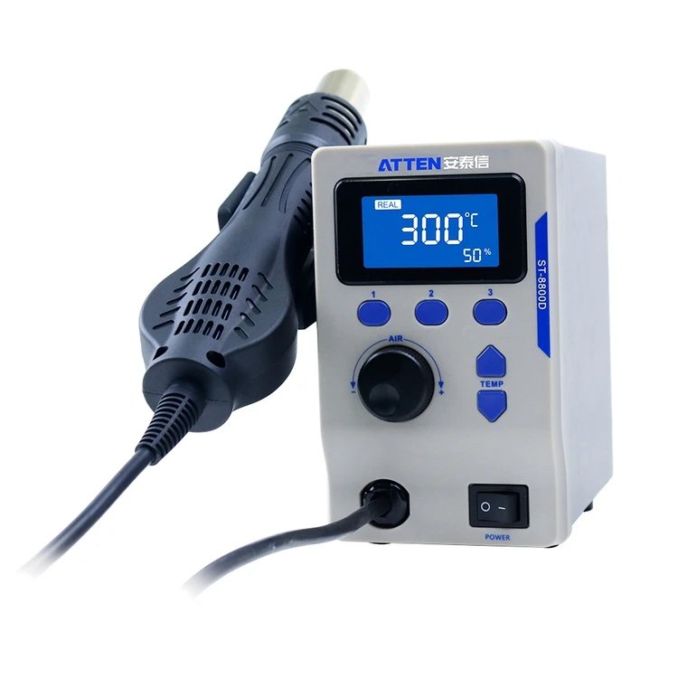 Top Quality Atten St8800d 800w 110v 220v Digital Hot Air Rework Station With 4 Nozzle Welding Tools And Equipment