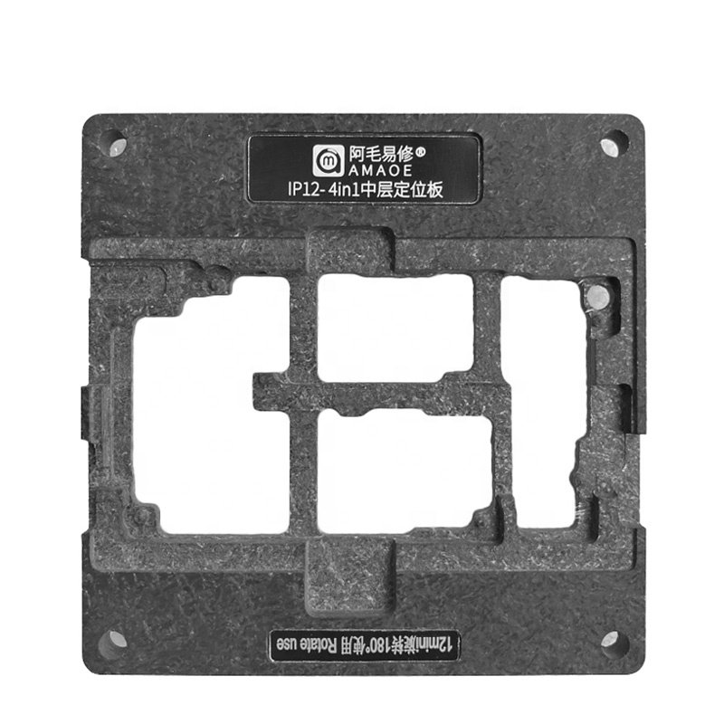 AMAOE 4 In 1 Middle Layer Reballing Stencil Kit for phone 12 12Pro 12proMax mini With Magnetic Positioning Base