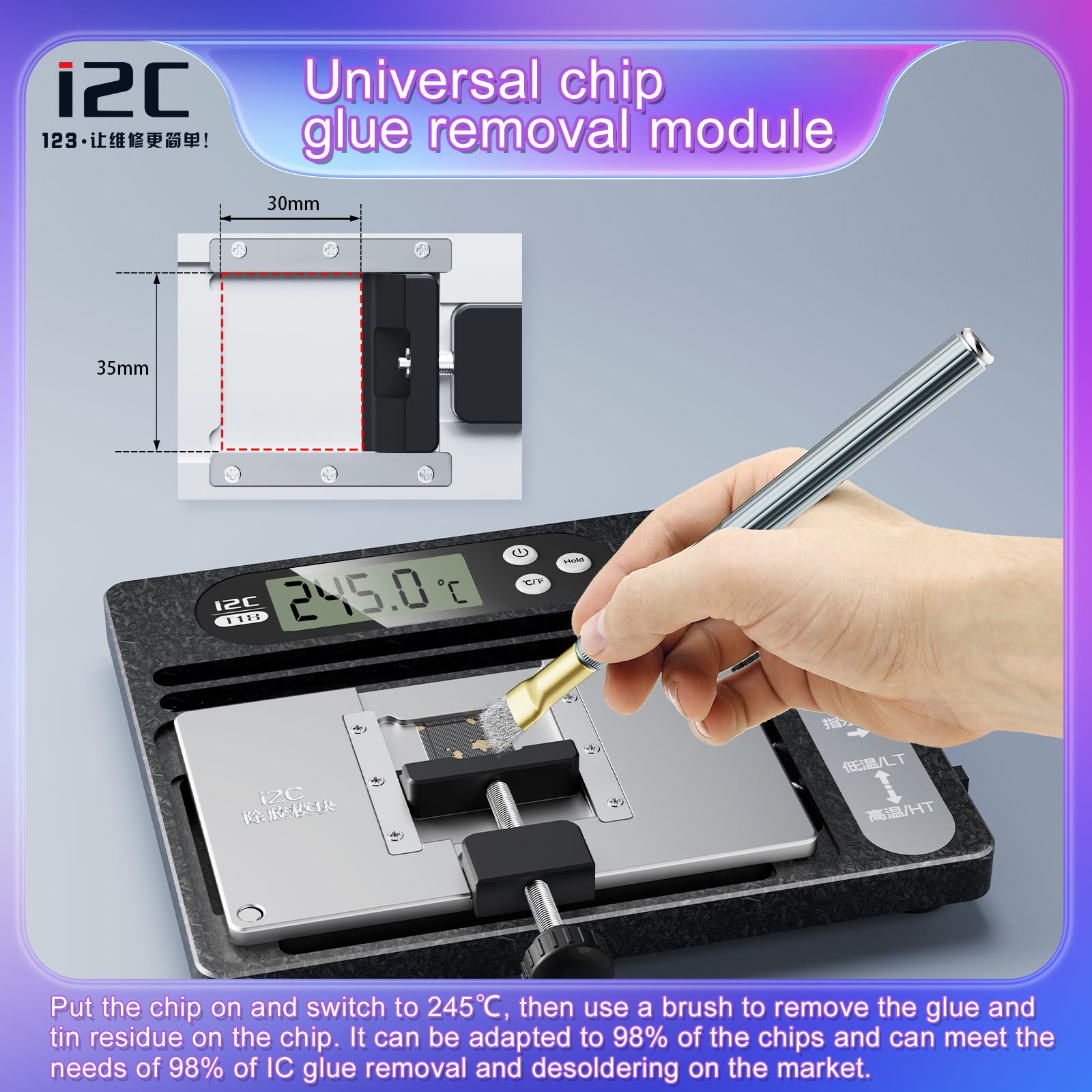 i2C T18 PCB Desolder Heating Repair Platform for iPhone Android Phone Middle Layer Reheat Rework
