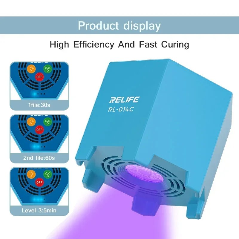 RELIFE RL-014C Intelligent 2 in 1 Curing Light for Mobile Phone Motherboard Repair Universal Strong Cooling Fast Curing Lamp