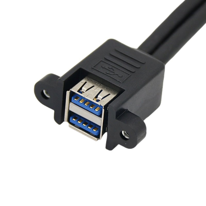 2 Port Dual USB 3.0 Female Port Panel Mount Data USB 3.0 extension cable to Angled Motherboard 20PIN 19P Computer Cable