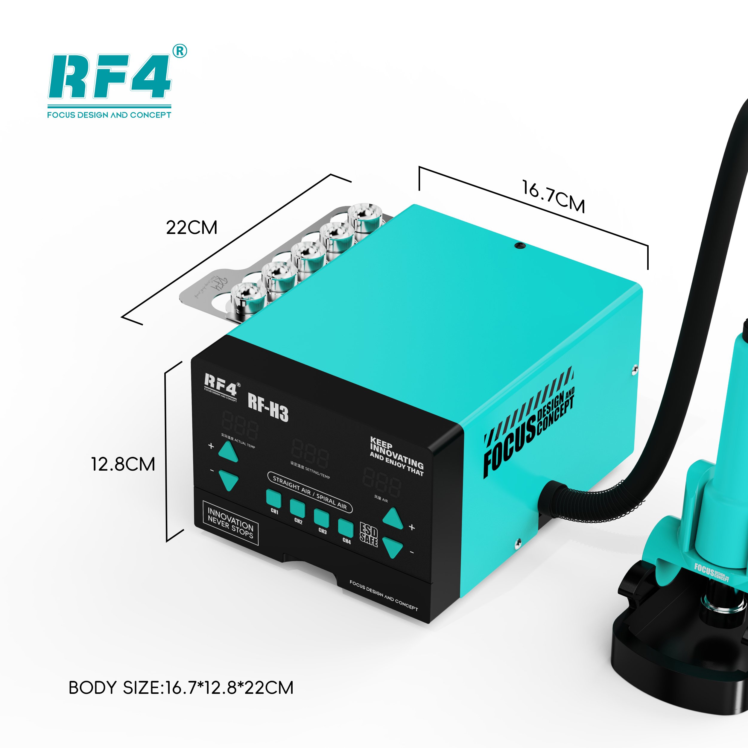RF4 RF-H3 Digital Screen Phone Desoldering Motherboard Tool Anti-Static Hot Air gun Soldering Rework Station