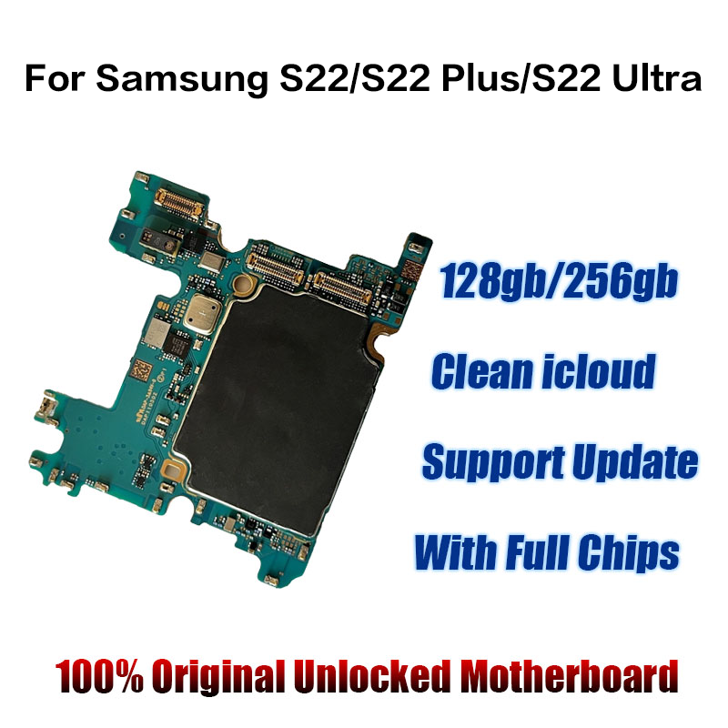 Original Unlocked Motherboard with Full Chips For Samsung S22 S22 Plus S22 Ultra 128gb 256gb Mainboard