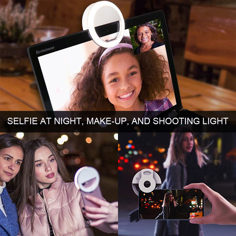 mobile phone accessories portable LED ring mini fill light selfie flash ring light for phone live streaming video USB