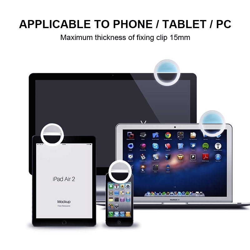 mobile phone accessories portable LED ring mini fill light selfie flash ring light for phone live streaming video USB