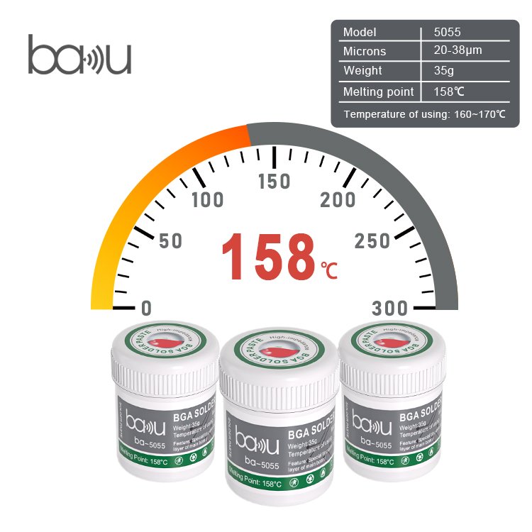 Baku Precision Welding Bga Pcb Flux ba-5055 Lead Free Liquid Smd Solder Paste For Repair Phone Motherboard
