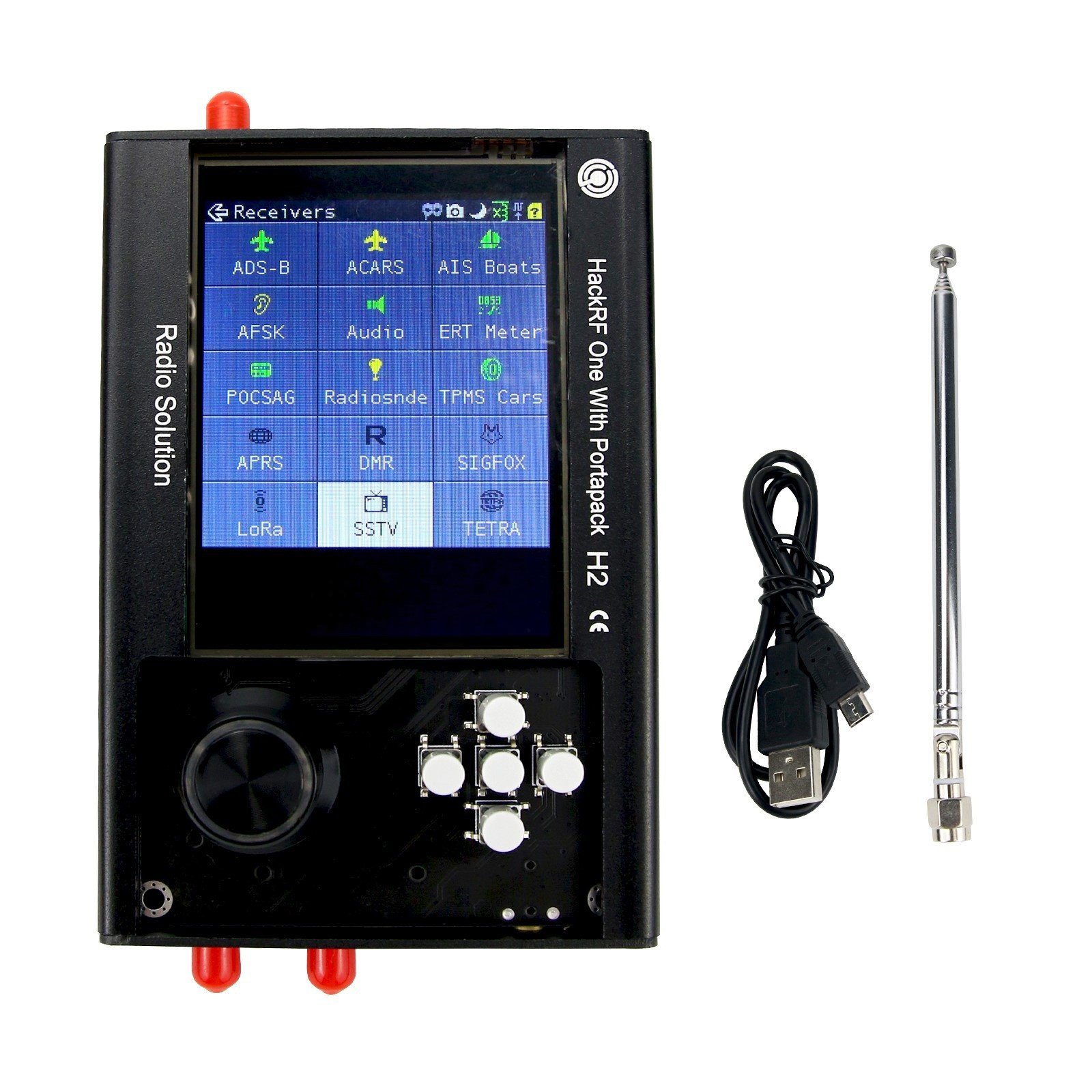 HackRF One R9 V1.7.0 + 5 Antennas + Data Cable 1MHz-6GHz SDR Radio Assembled Portapack H2