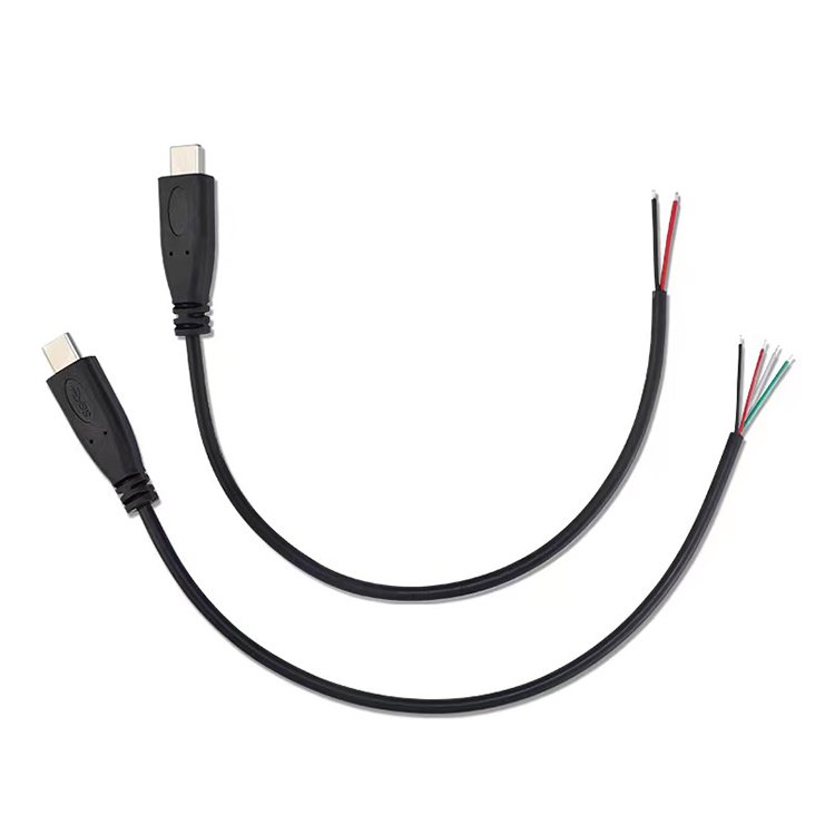 Customize USB Type-c Male/Female To Open End Charging Data Cable USB Cable Type C male Female to 2 Core 4 Core Wire Open End