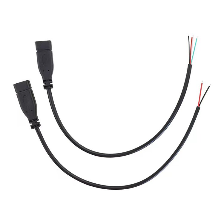 Customize USB Type-c Male/Female To Open End Charging Data Cable USB Cable Type C male Female to 2 Core 4 Core Wire Open End