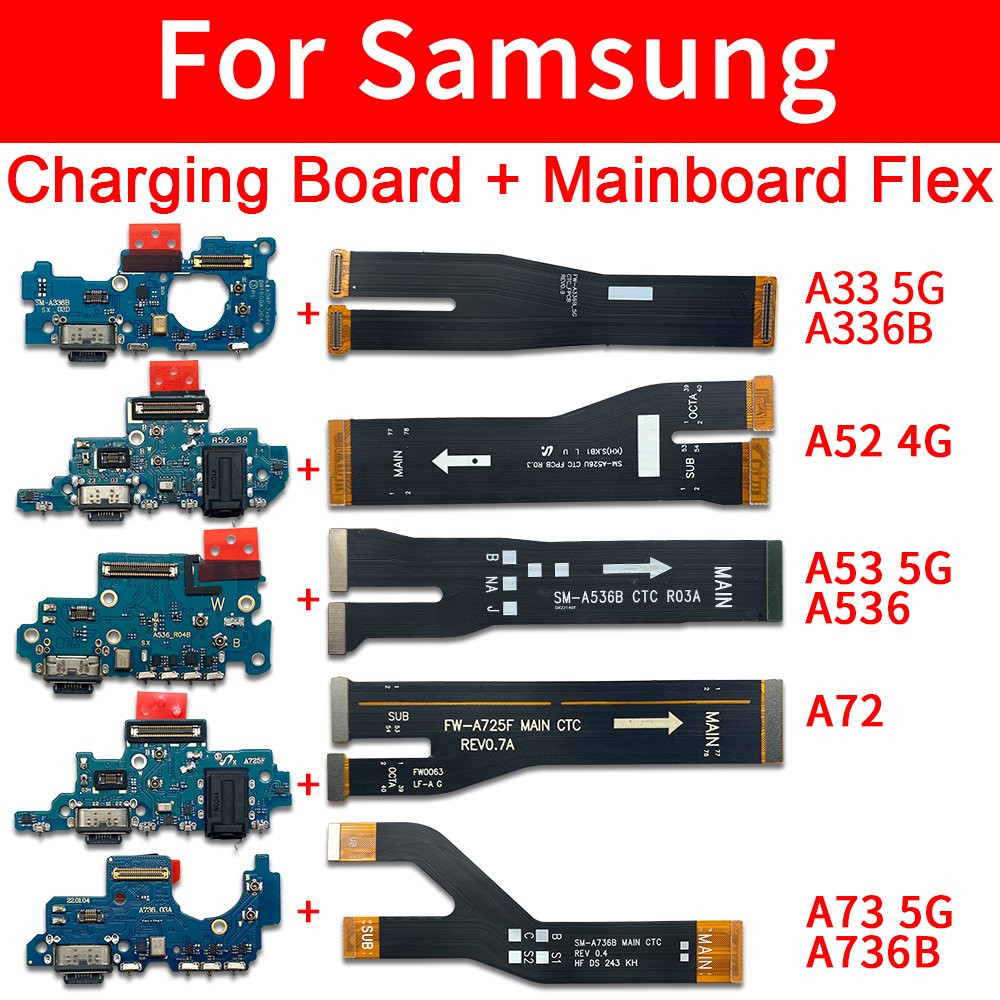 Mobile Phone Charge Flex cable For Samsung A70 A71 A33 A53 A72 A52 4G A73 5G Motherboard motherboard flex Cable Placa de carga