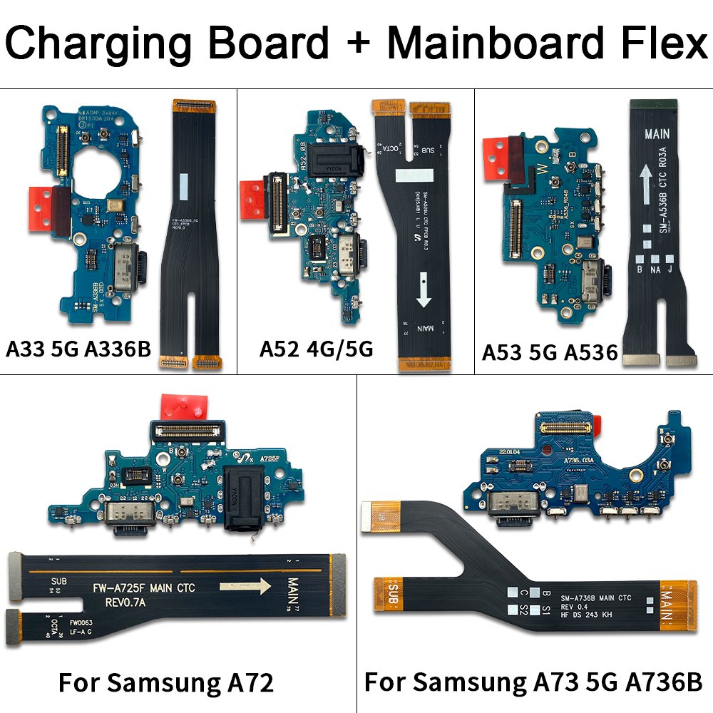 Mobile Phone Charging Flex Board Parts motherboard Flex Pin de Carga For Samsung A02 A04 A05 A10S A14 A20S A33 A42 A50 A70 A80