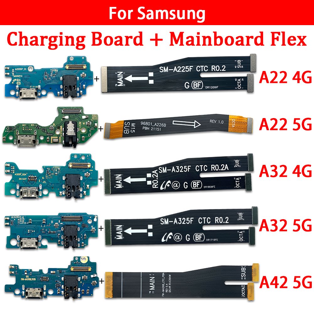 Mobile Phone Charging Flex Board Parts motherboard Flex Pin de Carga For Samsung A02 A04 A05 A10S A14 A20S A33 A42 A50 A70 A80
