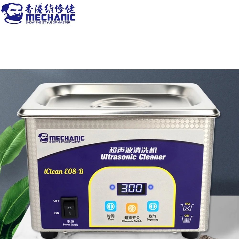 MECHANIC iClean E08B Large Capacity LED Automatic Digital Ultrasonic Cleaner For Phone Electronic Component Mainboard Cleaning