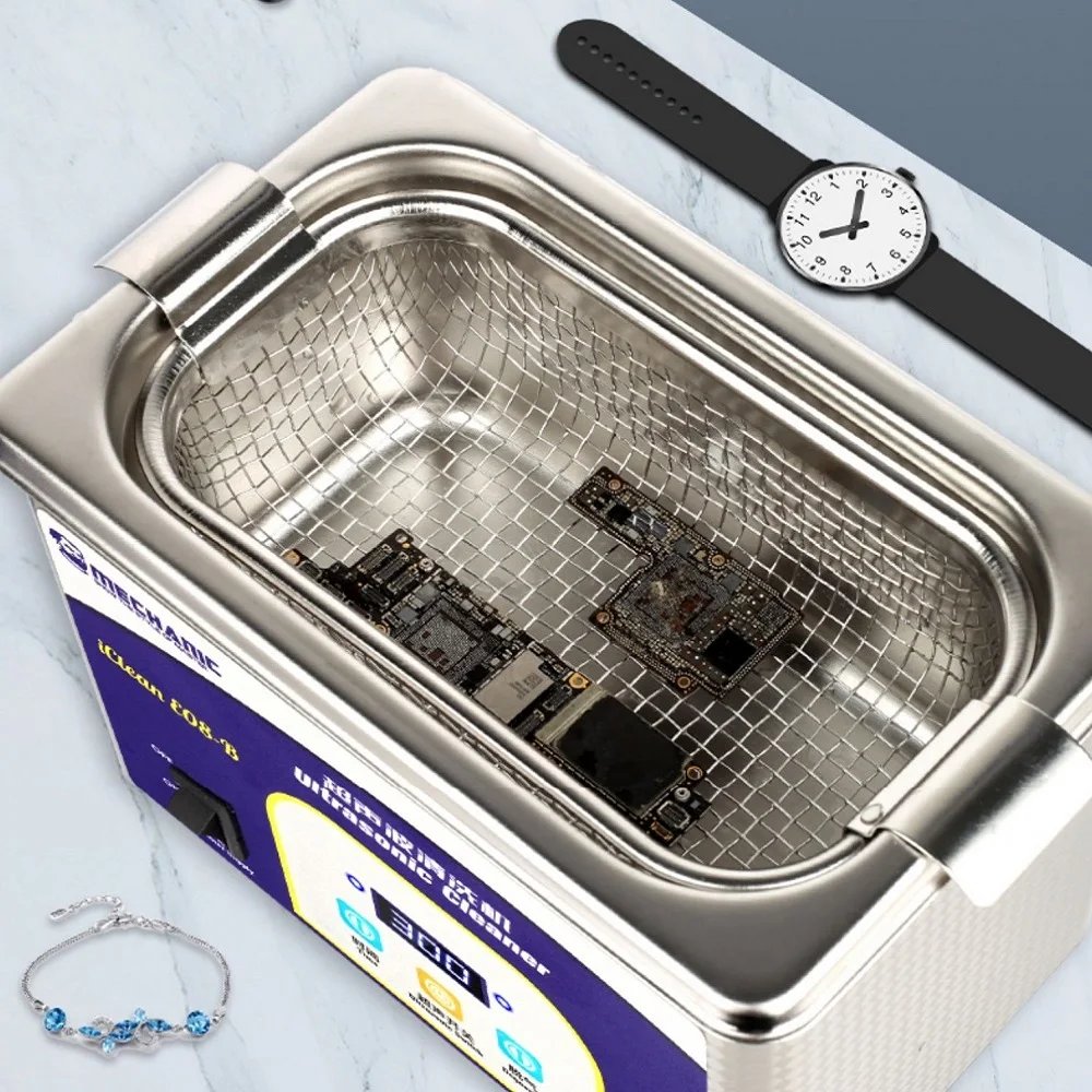 MECHANIC iClean E08B Large Capacity LED Automatic Digital Ultrasonic Cleaner For Phone Electronic Component Mainboard Cleaning