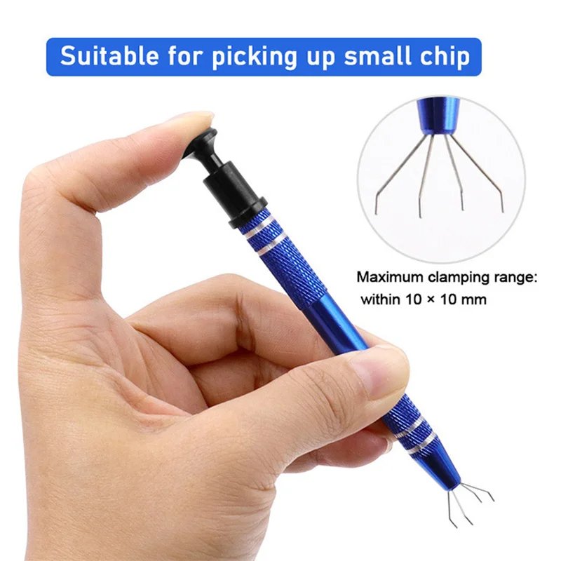 4 Claws Tweezers IC Extractor Electronic Component Spring Picking Pen Chip Screws Grab Mobile Phone Motherboard Repair Hand Tool