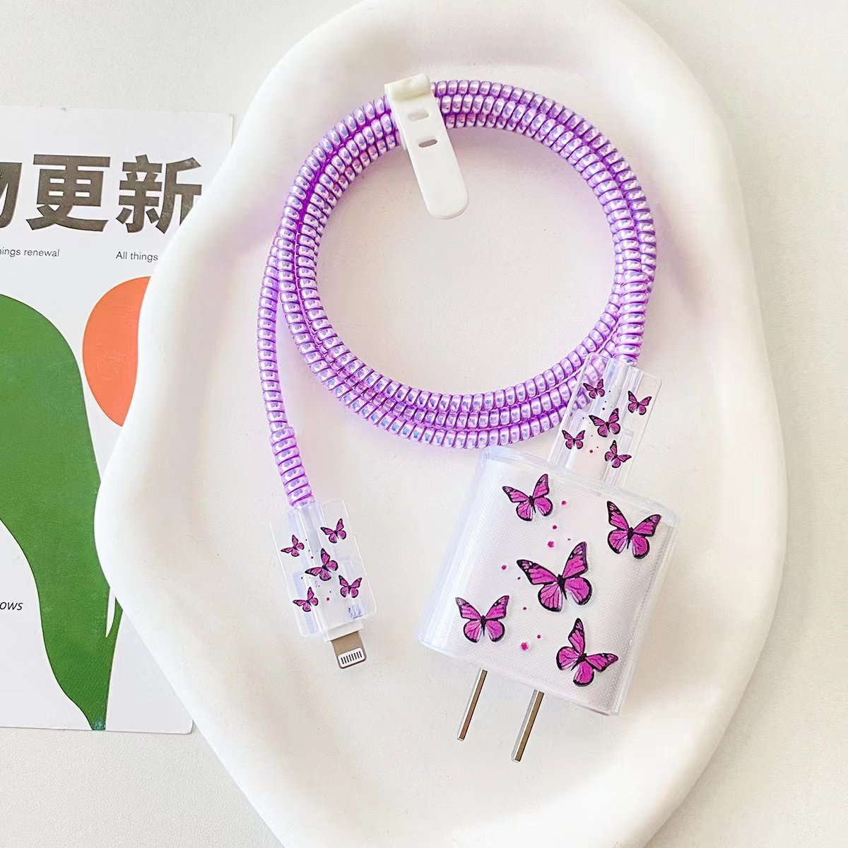 Antiman Cute Usb Cable Protection Sleeve ChargerProtective Case for 14 pro max Mobile Phone ChargingCable String Anti-break