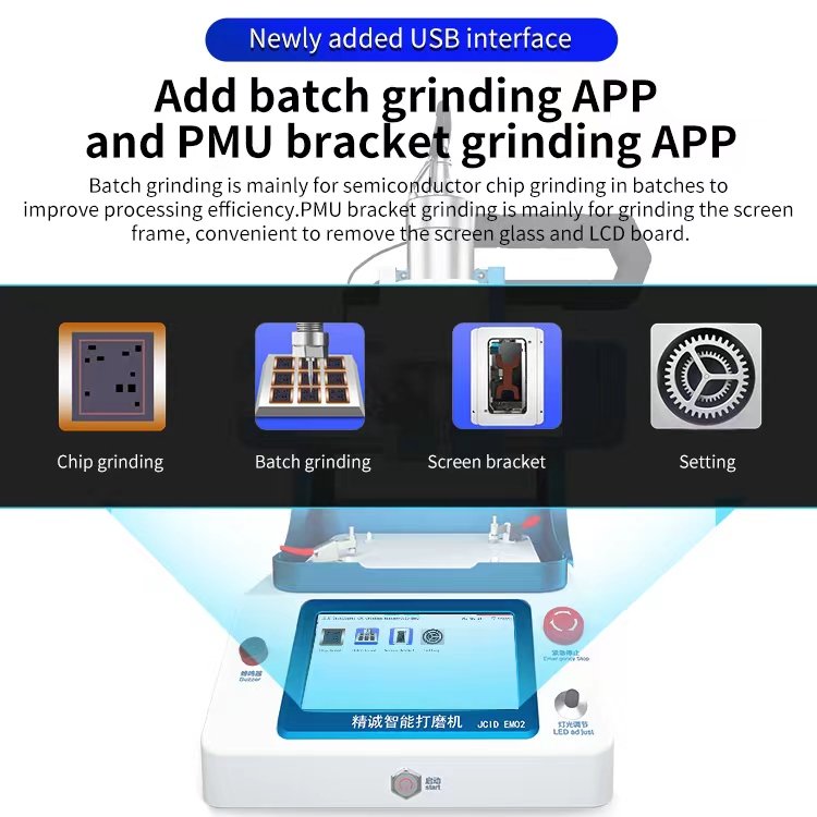 JCID 2nd Gen EM02 CNC Motherboard Chip Grinder Machine Fully Automatic with WIFI & Supporting Foot for Mobile Phones