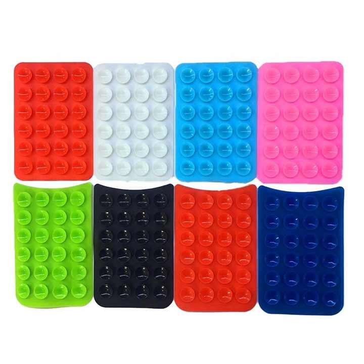 New thicker square thickening 24 single grain can be printed LOGO cross-border large stock silicone mobile phone sucker sales