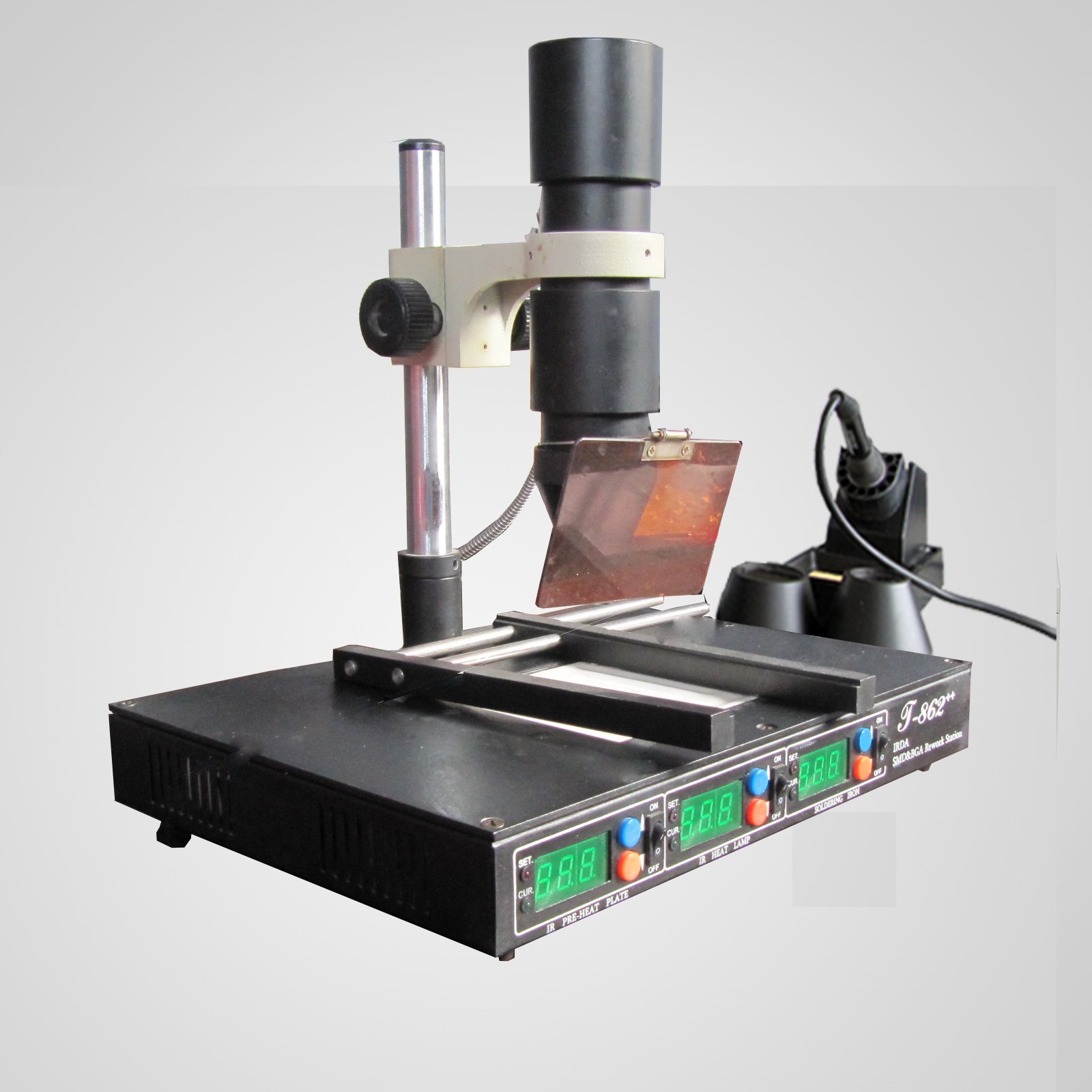 3 in 1 puhui T-862++ SMD rework soldering station,mobile phone bga repair machine ,infrared welder for components desolder