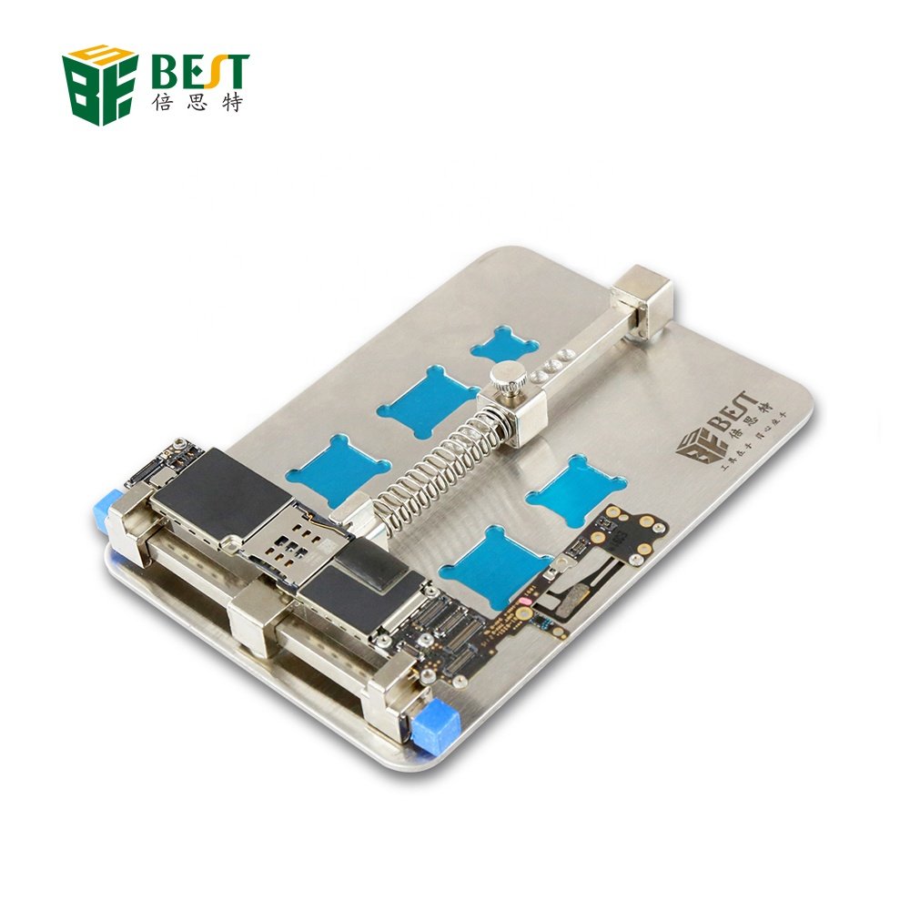 BST-001D 13*9cm Thickening Stainless Steel Motherboard PCB Holder Fixture with CPU Groove For Mobile Phone Board Repair Tools