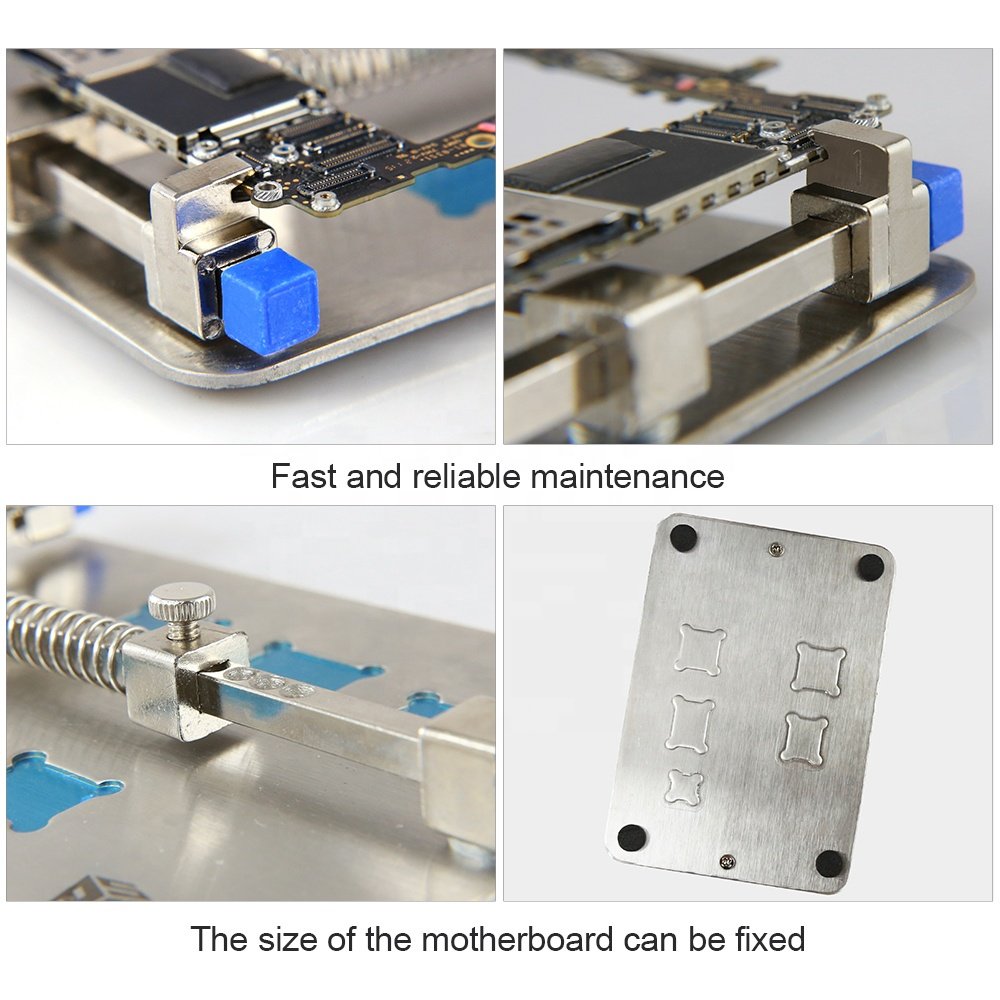 BST-001D 13*9cm Thickening Stainless Steel Motherboard PCB Holder Fixture with CPU Groove For Mobile Phone Board Repair Tools