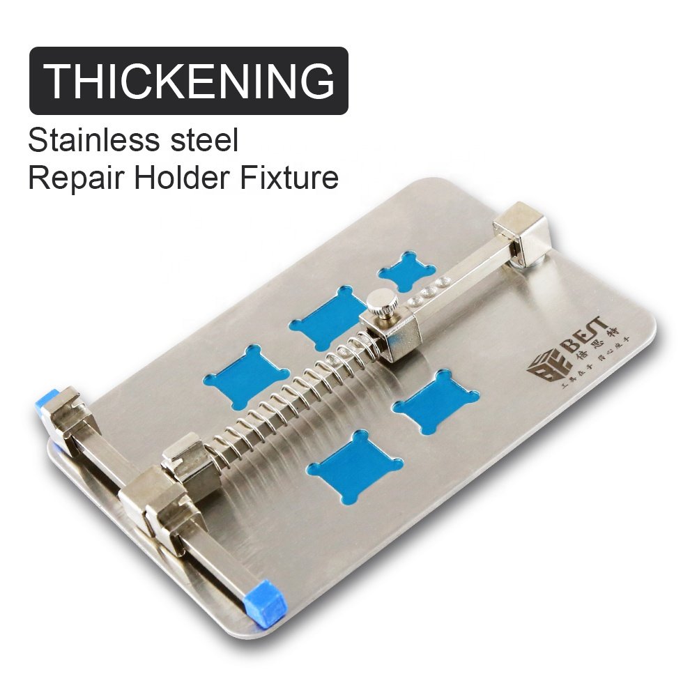 BST-001D 13*9cm Thickening Stainless Steel Motherboard PCB Holder Fixture with CPU Groove For Mobile Phone Board Repair Tools