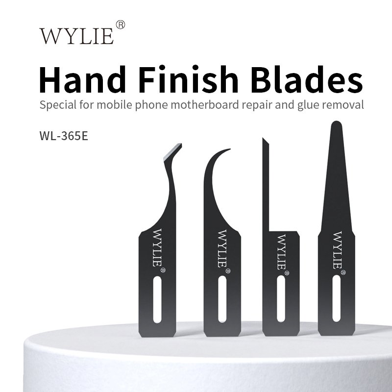WYLIE WL-365E 4 in 1 Hand Sharpened Blade Set Mobile Phone Repair Motherboard IC CPU Professional Edge Glue Cut Hand Blade Tool